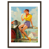 Pinup Girl On A Fence Showing A Love Letter thumbnail
