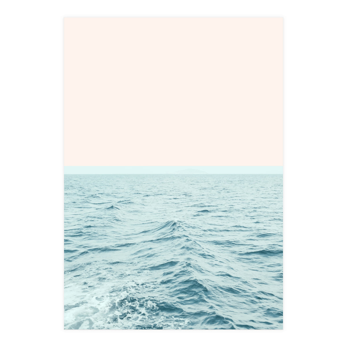 Sea Breeze, Minimal Nature Ocean Photography, Scenic Landscape Pastel Luxe Sea (Print Only)