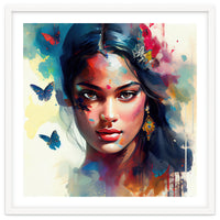 Azure Butterflies Hindu Portrait