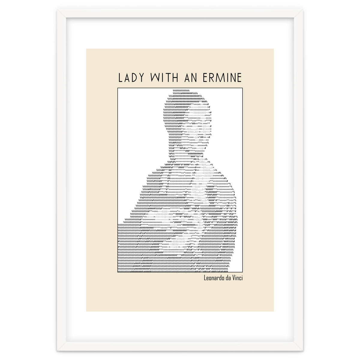 Lady With An Ermine – Leonardo Da Vinci Ascii Art