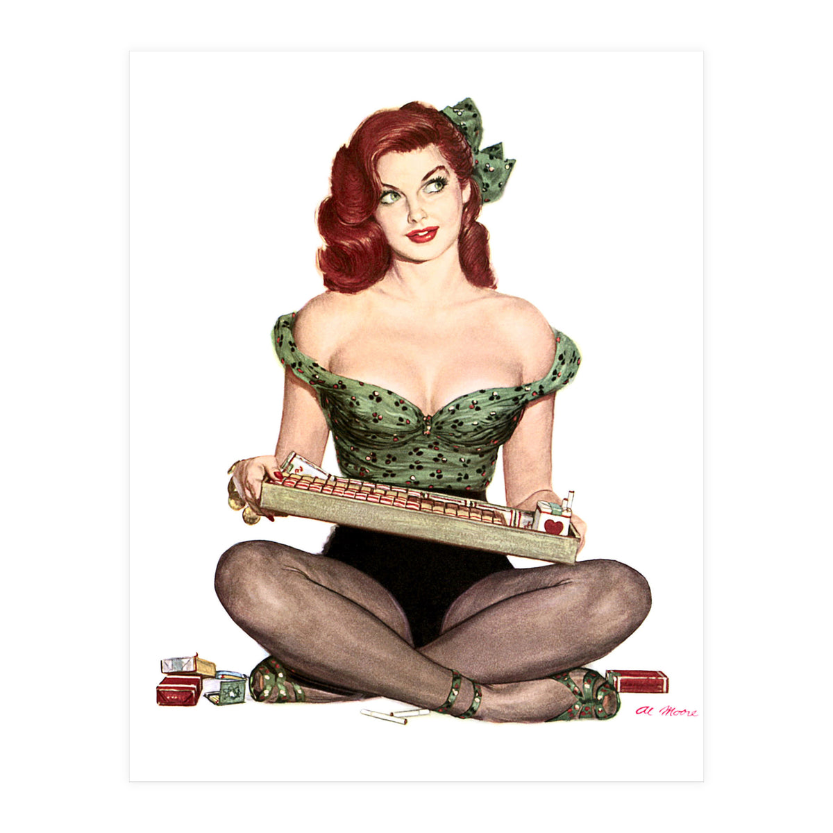 Pinup Sexy Girl Selling Cigarettes (Print Only)