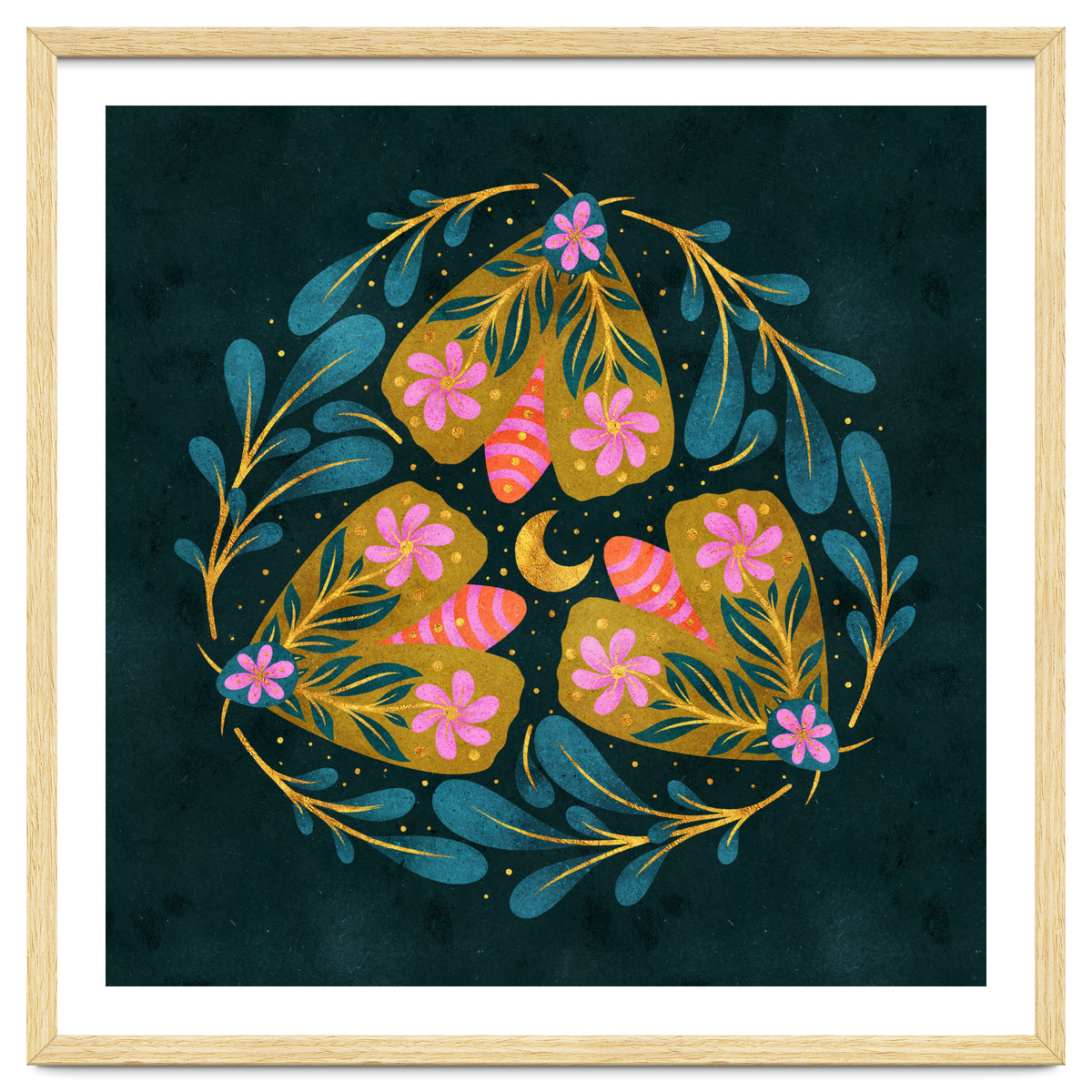 Floral Moths and Moon