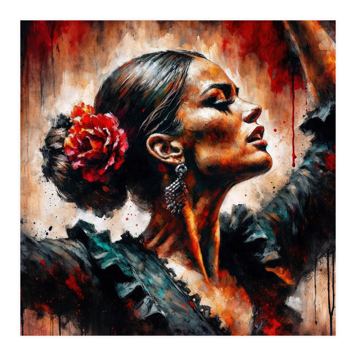 Watercolor Flamenco Dancer #5 (Print Only)