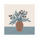 Brown Flowers in a Vase – Minimalist Floral Still Life (Print Only) thumbnail