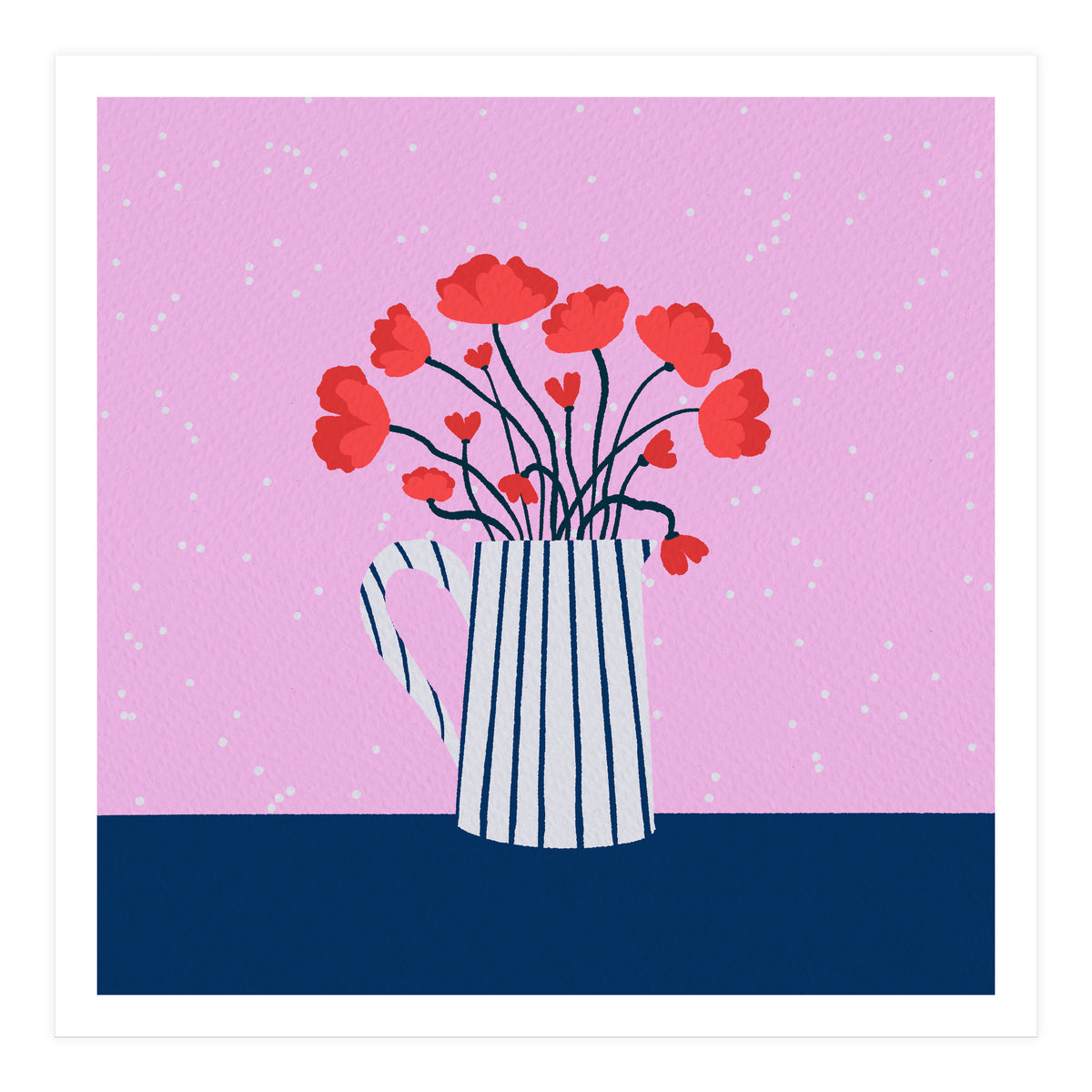 Poppies – pink and blue (Print Only)