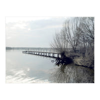 Sunny day pier in the lake (Print Only)