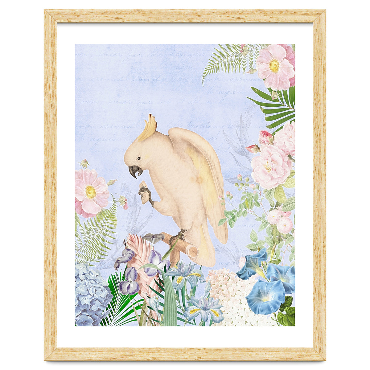 White Cockatoo In Flower Jungle