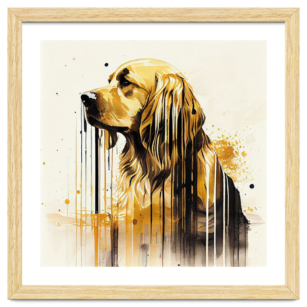 Watercolor Golden Retriever Dog