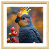 Cockatoo Parrot With Orange Crest And Berries thumbnail