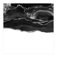 Black & Silver Agate Texture 05 (Print Only)