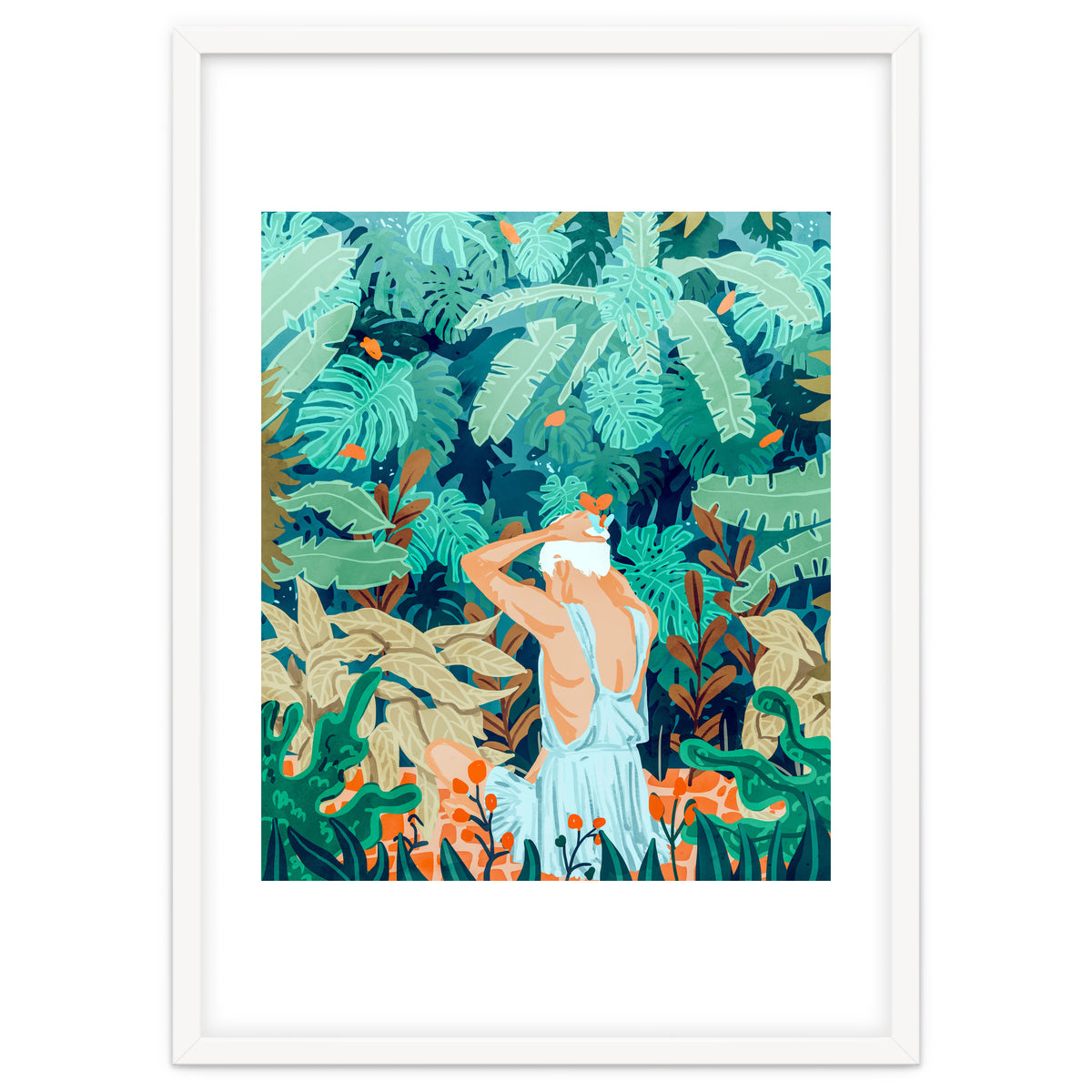 Backyard | Jungle Tropical Nature Painting | Botanical Plant Lady Banana Tree Garden Watercolor