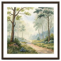 Atmospheric Forest Watercolor Painting