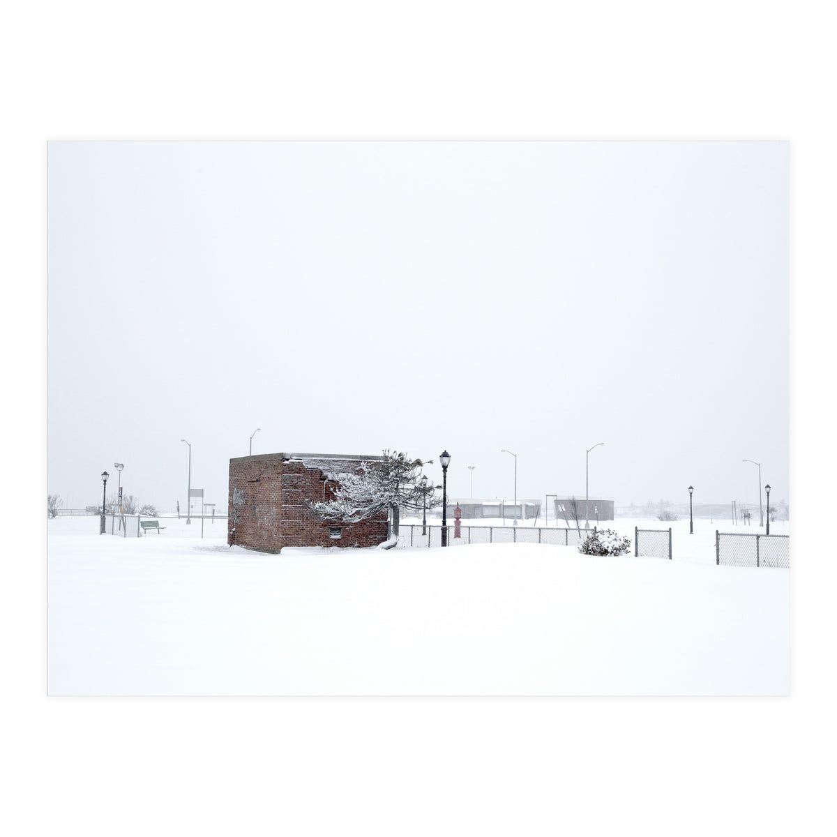 Barn in the winter snowscape (Print Only)