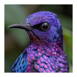 Vibrant Purple Bird With Water Droplets (Print Only) thumbnail