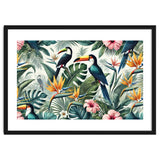 Tropical Toucans in Lush Jungle Foliage thumbnail