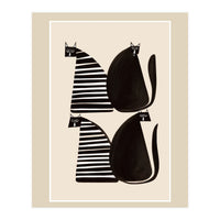 Minimalist Cats In Black And White (Print Only)