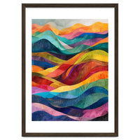 Vibrant Abstract Ribbon Landscape Art