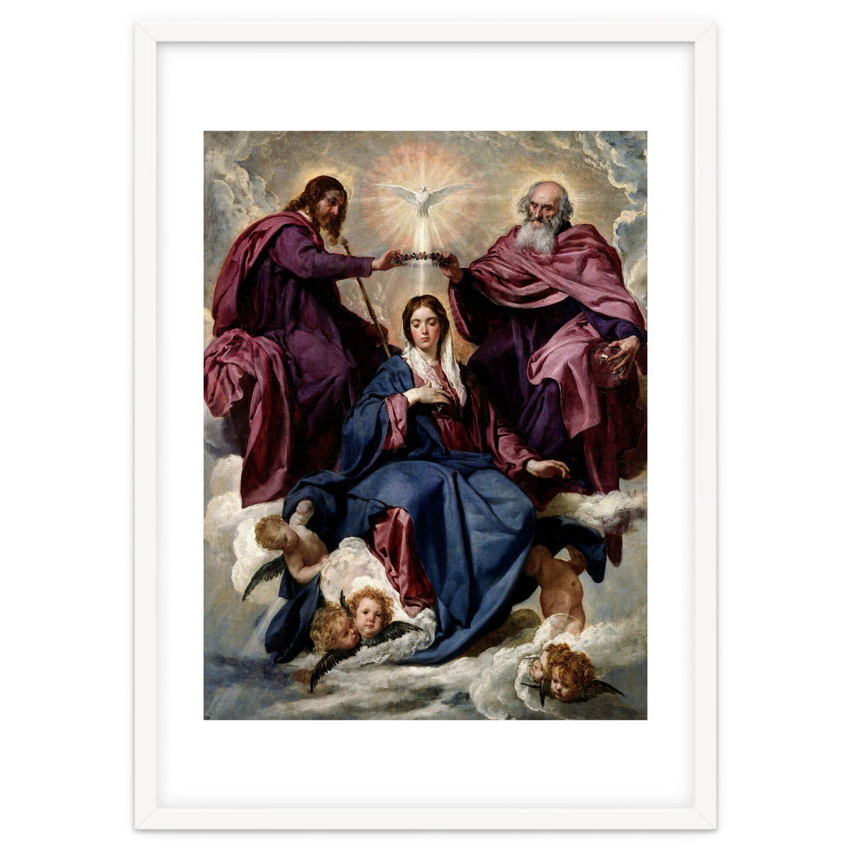 'The Coronation of the Virgin', ca. 1635, Spanish School, Oil on canvas, 176 cm x 124 cm, P01168.