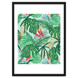 The Tropics | Jungle Botanical Bird of Paradise Illustration | Forest Palm Monstera Banana Leaves thumbnail