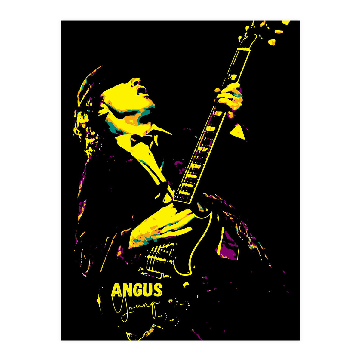 Angus Young Australian Musician Legend (Print Only)
