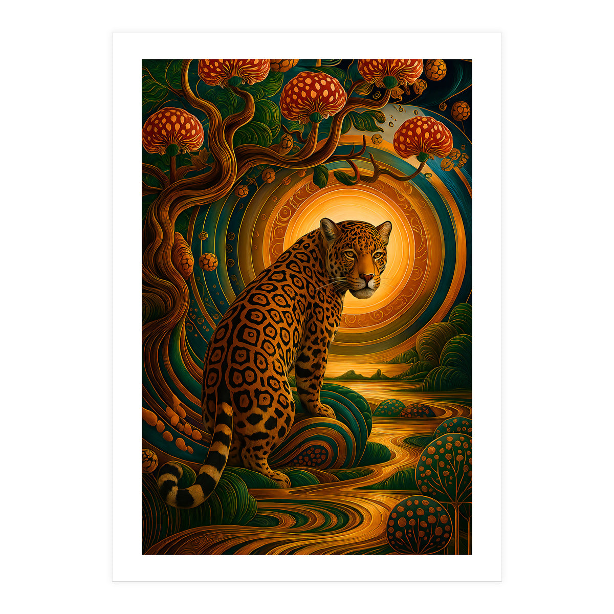 Leopard in Retro Contemporary Aesthetics (Print Only)