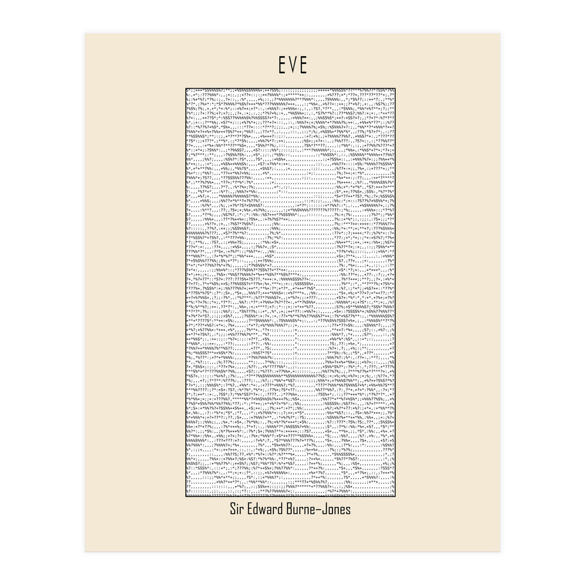 Eve – Sir Edward Burne–jones (ascii Art) (Print Only)