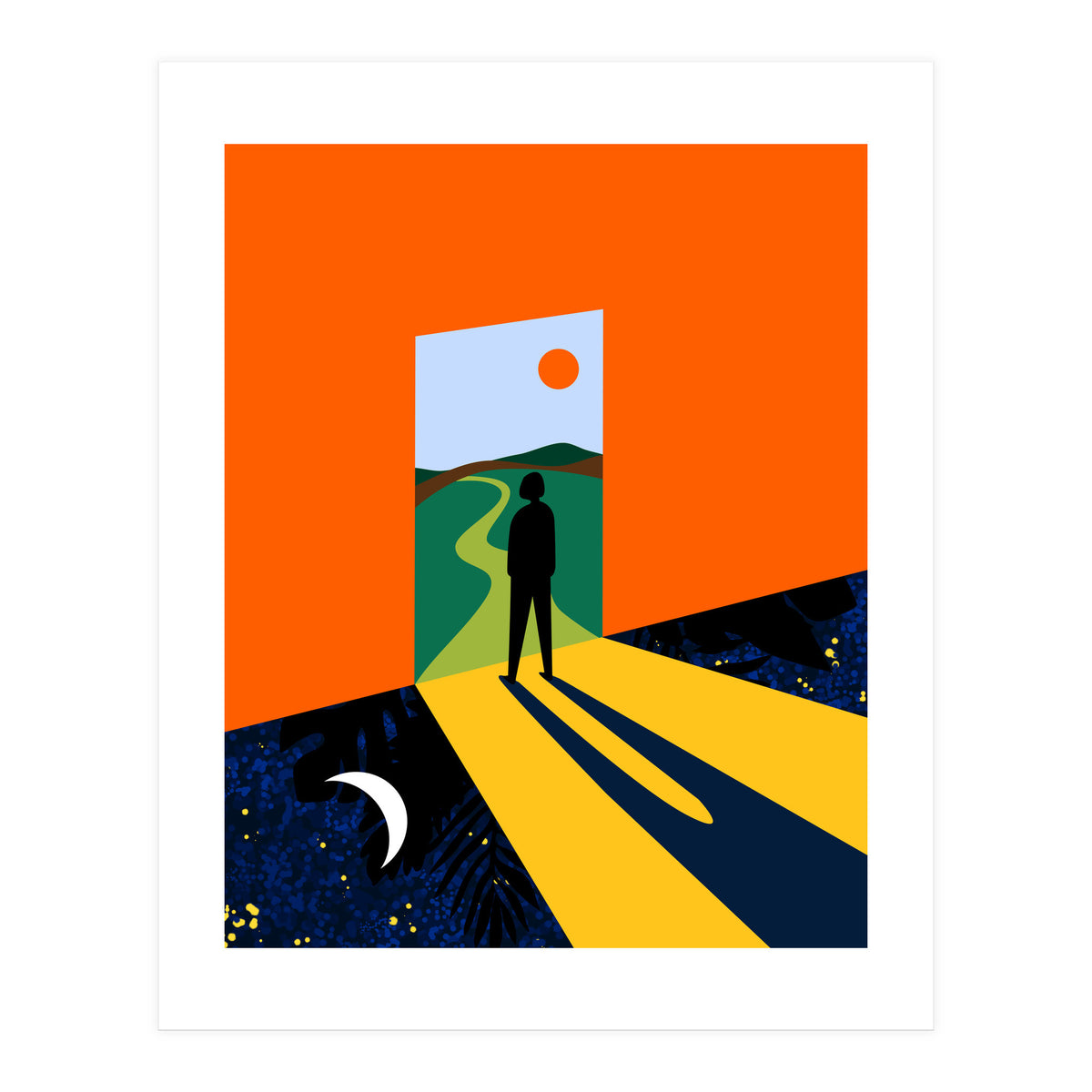 The Path Ahead, Abstract Concept Positivity Growth Mindset People, Eclectic Inspire Bohemian Contemporary Modern Pop Art (Print Only)