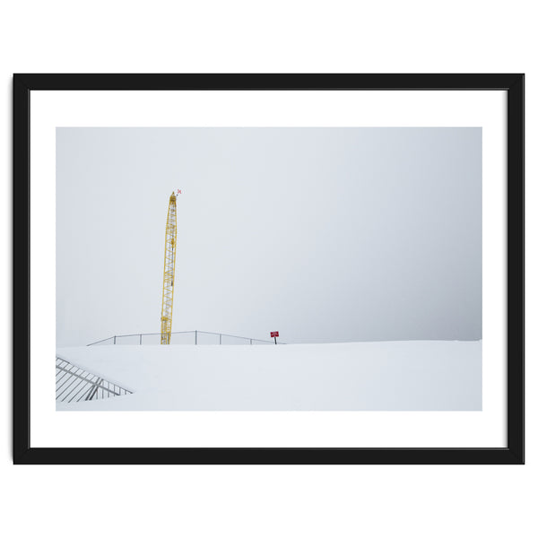Construction Crane in the Winter Seascape