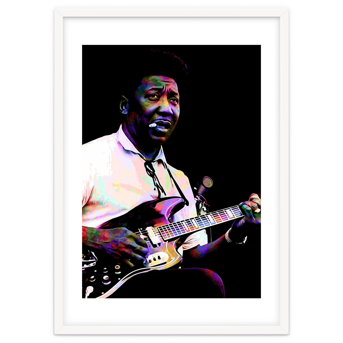 Muddy Waters American Blues Singer Legend Colorful Art