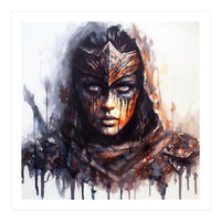 Armored Medieval Warrior Woman (Print Only)