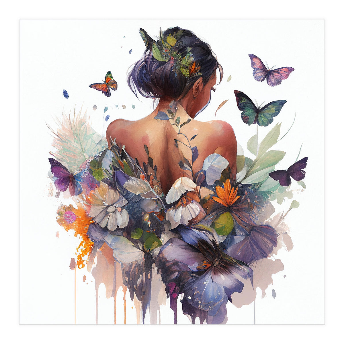Butterfly Botanical Back (Print Only)