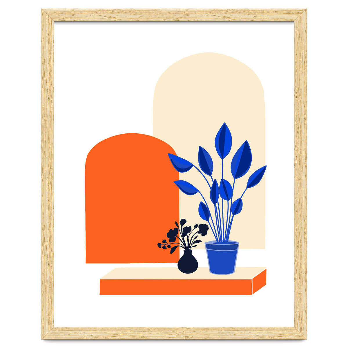 Bohemian Window Seat, Abstract Minimal Architecture, Eclectic Shapes Botanical House Plants