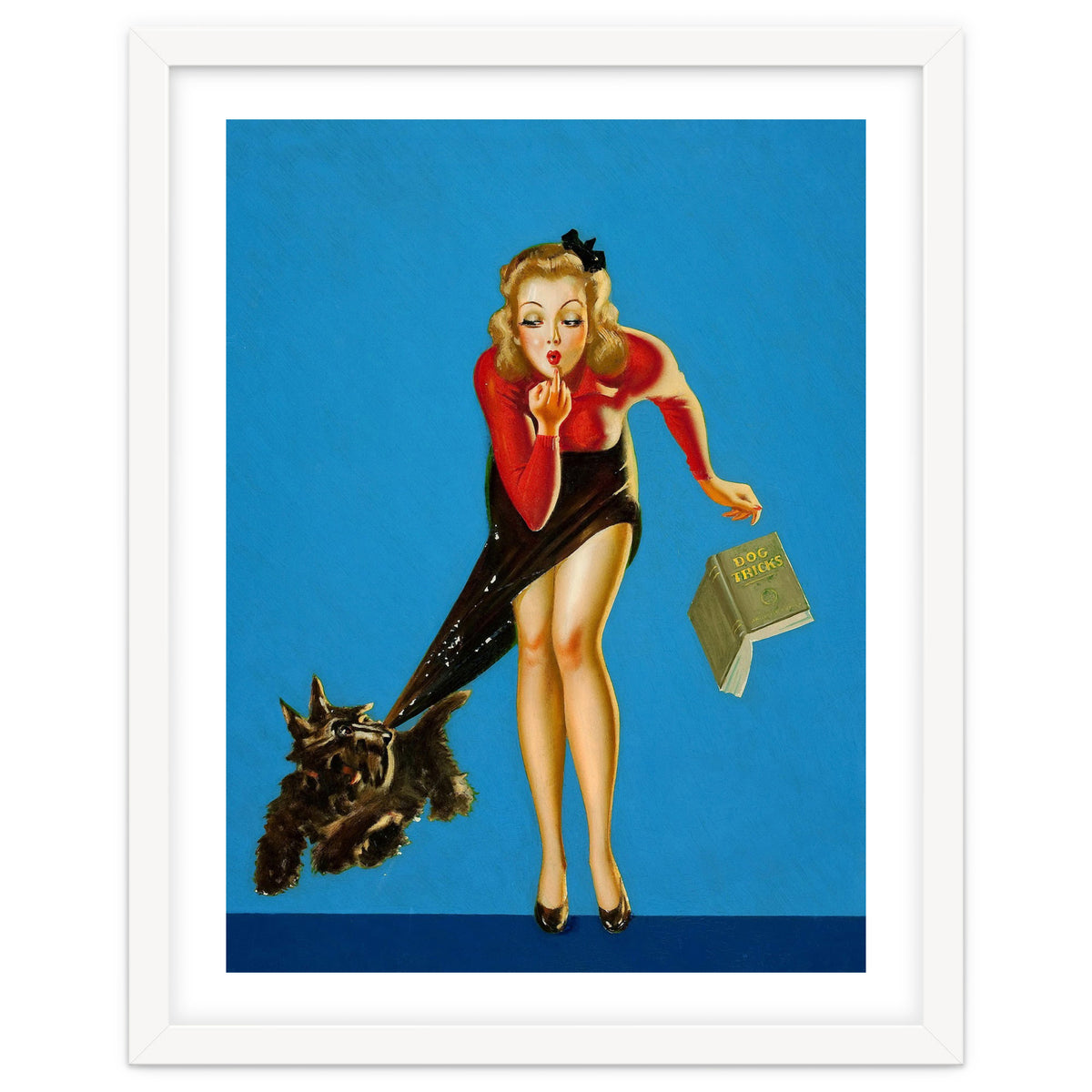 Pinup Girl And Dog Tricks
