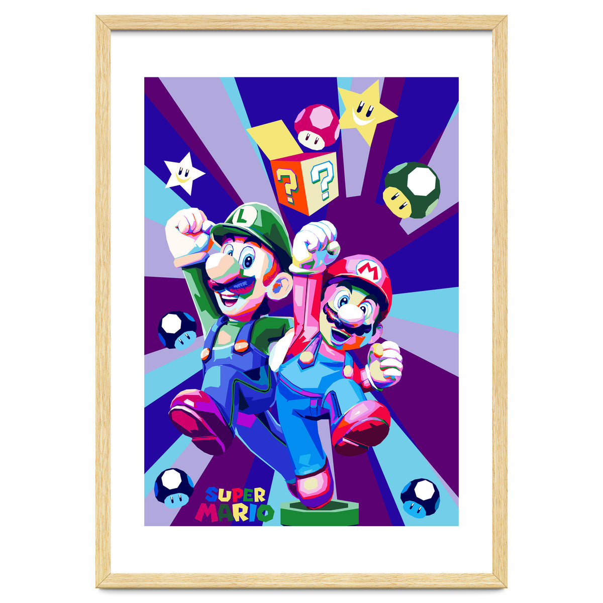 Mario Luigi Popart Cartoon Pop Art