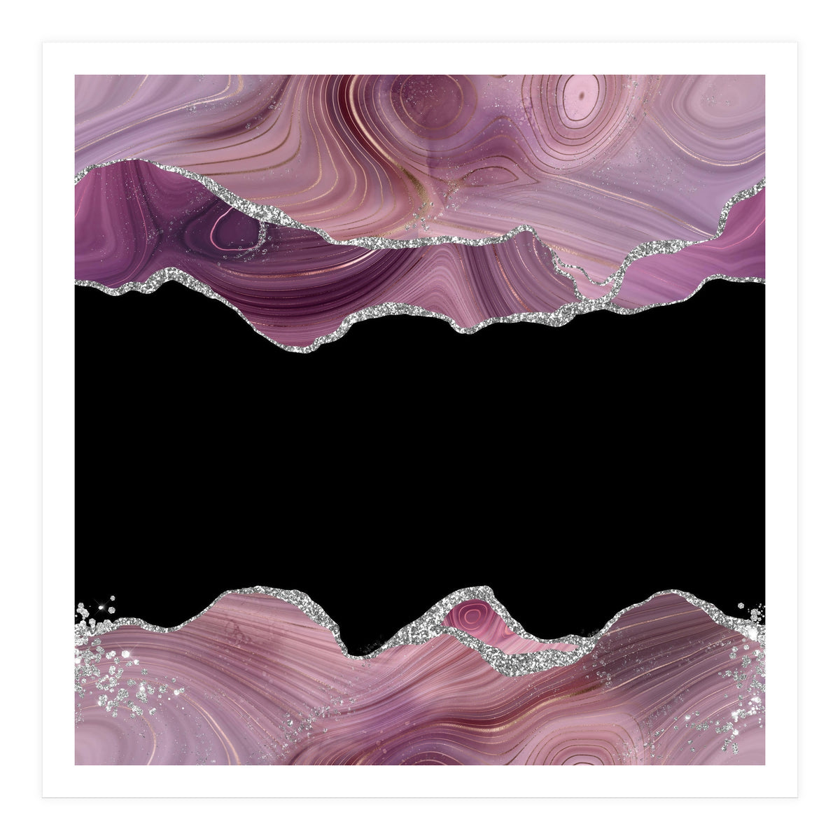 Mauve & Silver Agate Texture 03  (Print Only)