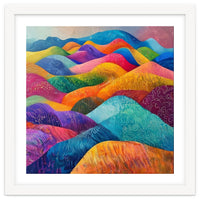 Vibrant Rainbow Rolling Hills Landscape