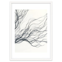 Abstract Black Branching Lines Flowing