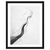 Abstract Black And White Ink Flowing Lines With Splatter thumbnail
