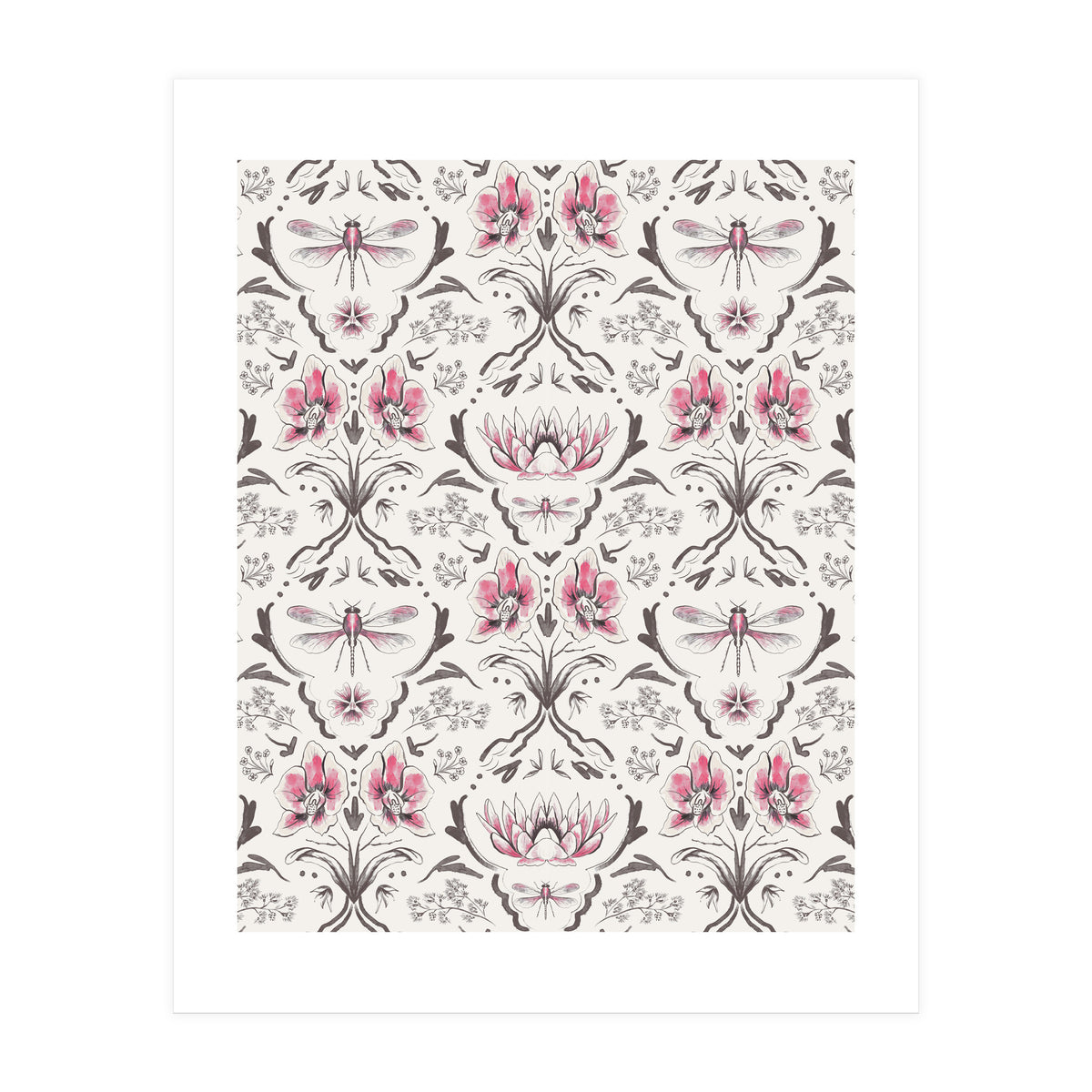 Bohemian Garden Pink Pattern (Print Only)