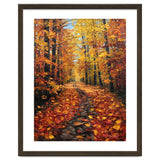 Sun-Drenched Golden Forest Path with Vibrant Autumn Foliage thumbnail