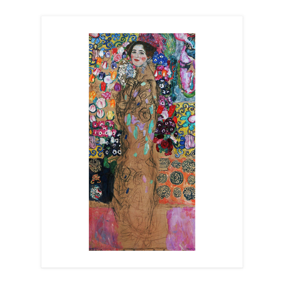 Gustav Klimt / 'Retrato de Maria Munk', 1917, Oil on canvas, 180 x 90 cm. (Print Only)