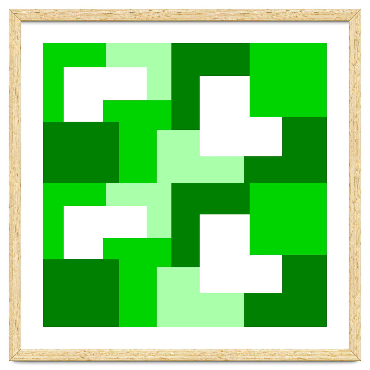 Green Abstract Square Tiles