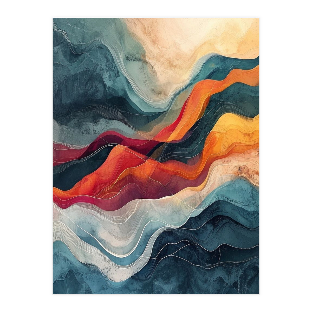 Abstract Flowing Mountain Landscape (Print Only)