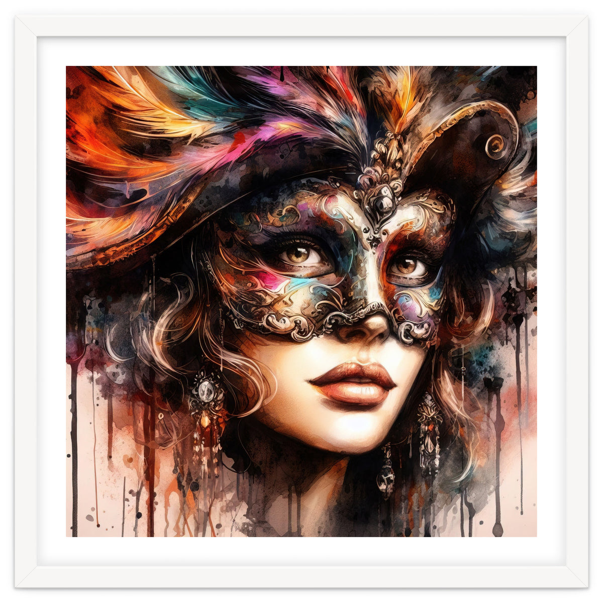 Watercolor Carnival Woman #6