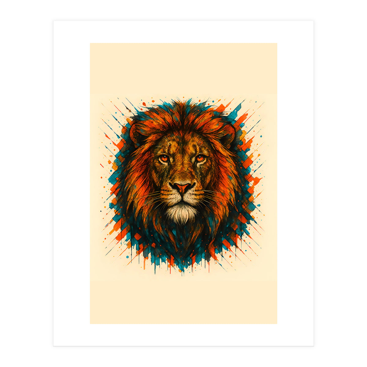Lion Animal Watercolor (Print Only)