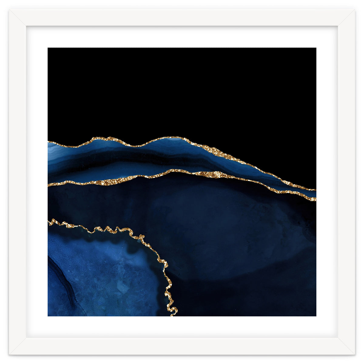 Navy & Gold Agate Texture 05