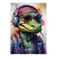 Alligator In Headphones Music (Print Only)