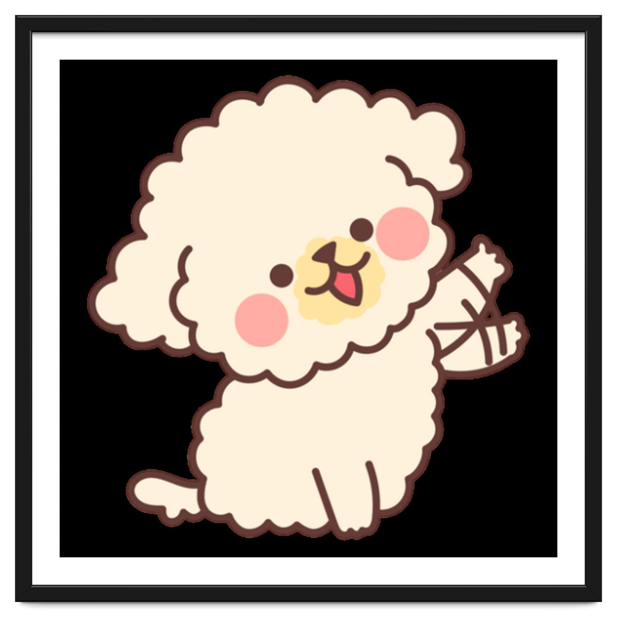 Cute Dog Happily Waving His Paw