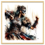 Viking Warrior Woman Watercolor Portrait thumbnail