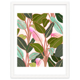 Color Paradise, Tropical Colorful Modern Bohemian Illustration, Eclectic Botanical Plant thumbnail